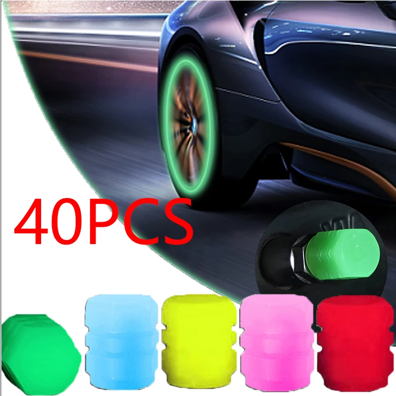 16/20/40Pcs Mini Luminous Tire Valve Caps Car Motorcycle Colorful Glowing Valve Cover Tire Wheel Hub Styling Decor Accessories tire valve caps tire valve cap wheel hub caps
