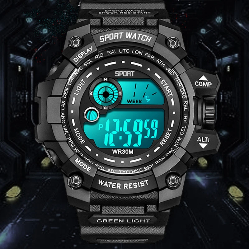 New Men LED Digital Watches Luminous Fashion Sport Waterproof Watches For Man Date Army Military Clock Relogio Masculino - 4