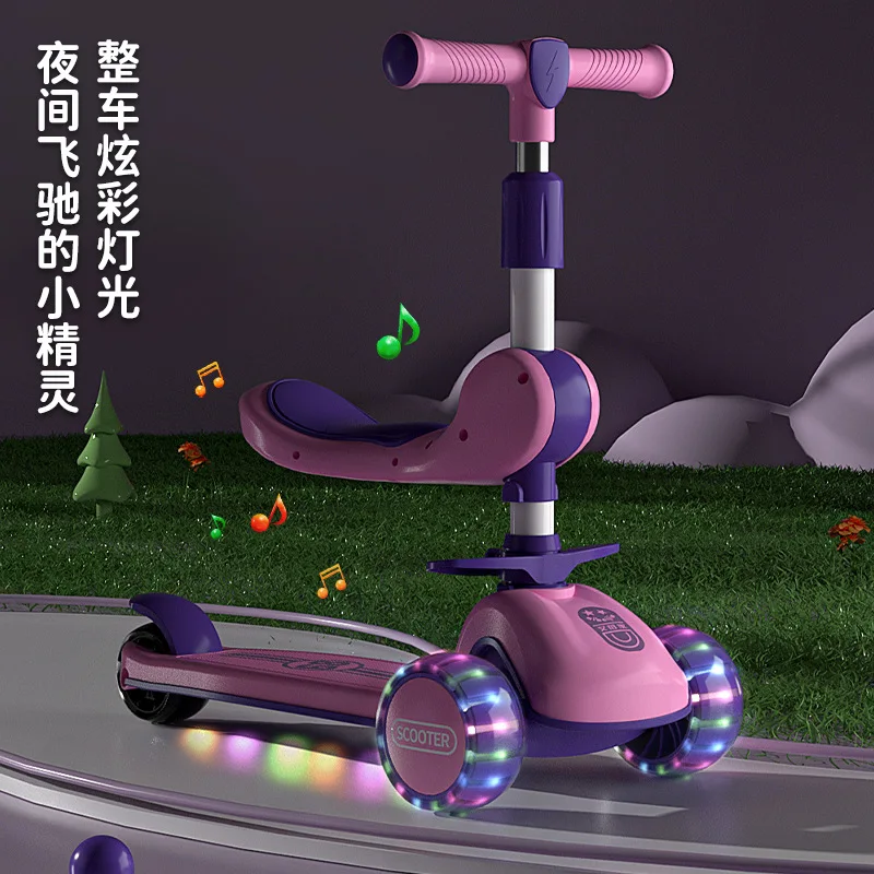 Children 1-3-6-12 Years Old Boys and Girls Child Baby Pedal Walker Three-in-One Kids Kick Scooter 키즈 킥 스쿠터