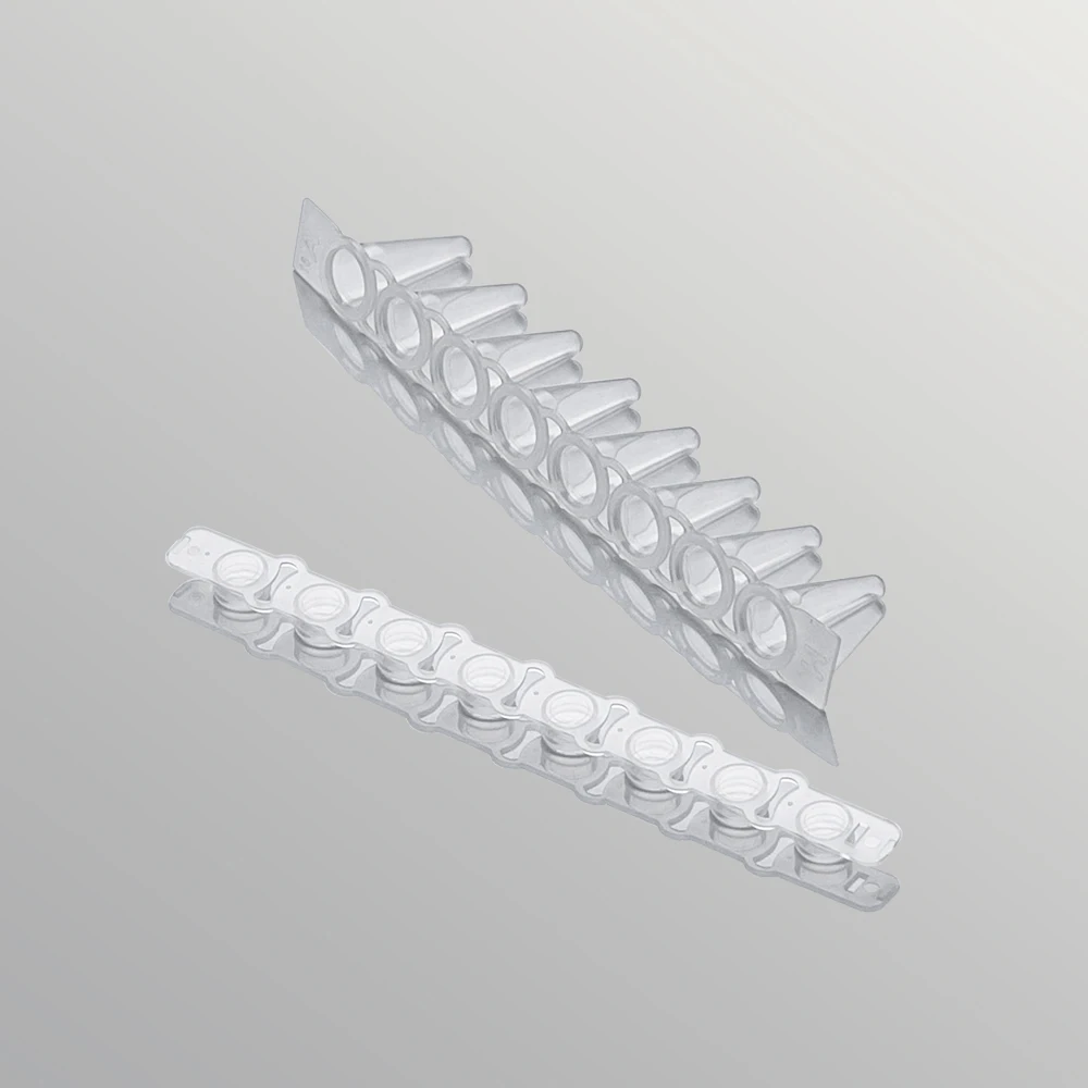 0.1ml Pcr 8 Strips Tube Lab Fluorescence Quantitative PCR Tube Strip 125pcs PP Centrifuge With Cover Medical Supplies