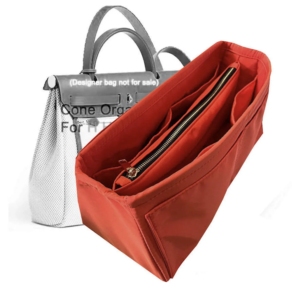 For H Herbag PM 31 MM 39 Insert Bags Organizer Makeup Handbag Inner Purse Portable base shaper Premium nylon(Handmade）