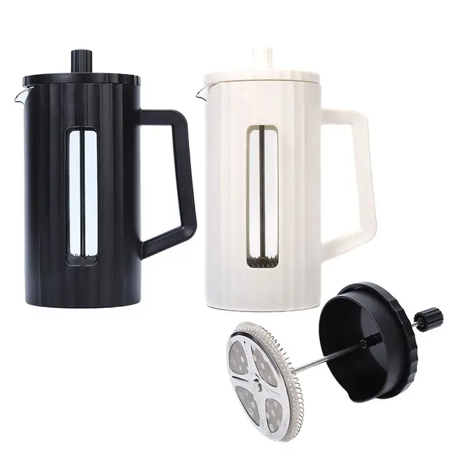 High Borosilicate Glass French Press Coffee Maker Heat Resistant 1000ML/ 600ML Coffee Pot Stainless Steel Filter Large Capacity
