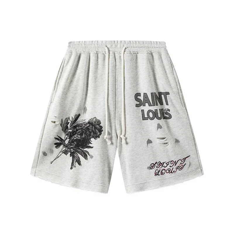 New SAINT LOUIS Casual Sports Shorts Men's and Women's Spring/Summer Drawstring Pants