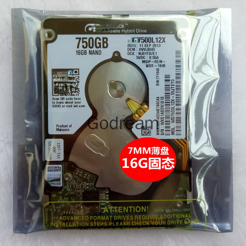 WD 2.5 ġ 16G SSHD   ũ, 750G Ʈ ϵ ũ