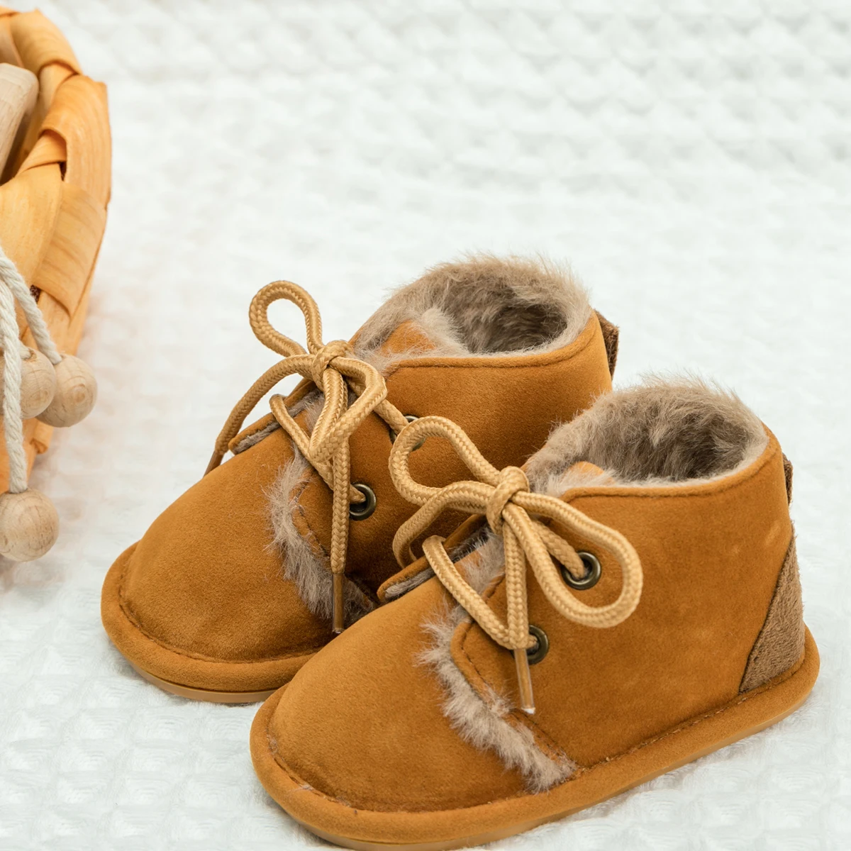 KIDSUN Winter Baby Snow Booties Warm Infant Boy Girl Toddler Shoes Rubber Sole Anti-slip Soft Newborn First Walkers Crib Shoes 2