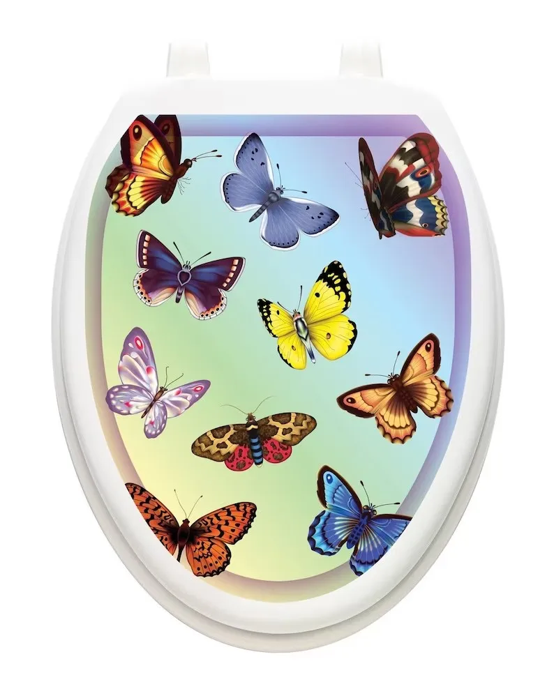 T356# Butterfly Dreams Toilet Sticker Bathroom Toilet Cover Sticker Wall Stickers Wc For Home Decoration