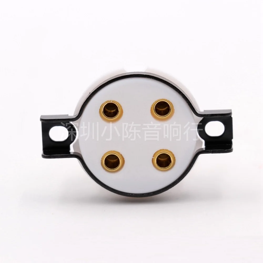 1 Piece EIZZ Beryllium Copper Gold plated 4Pin Vacuum Tube Socket XD