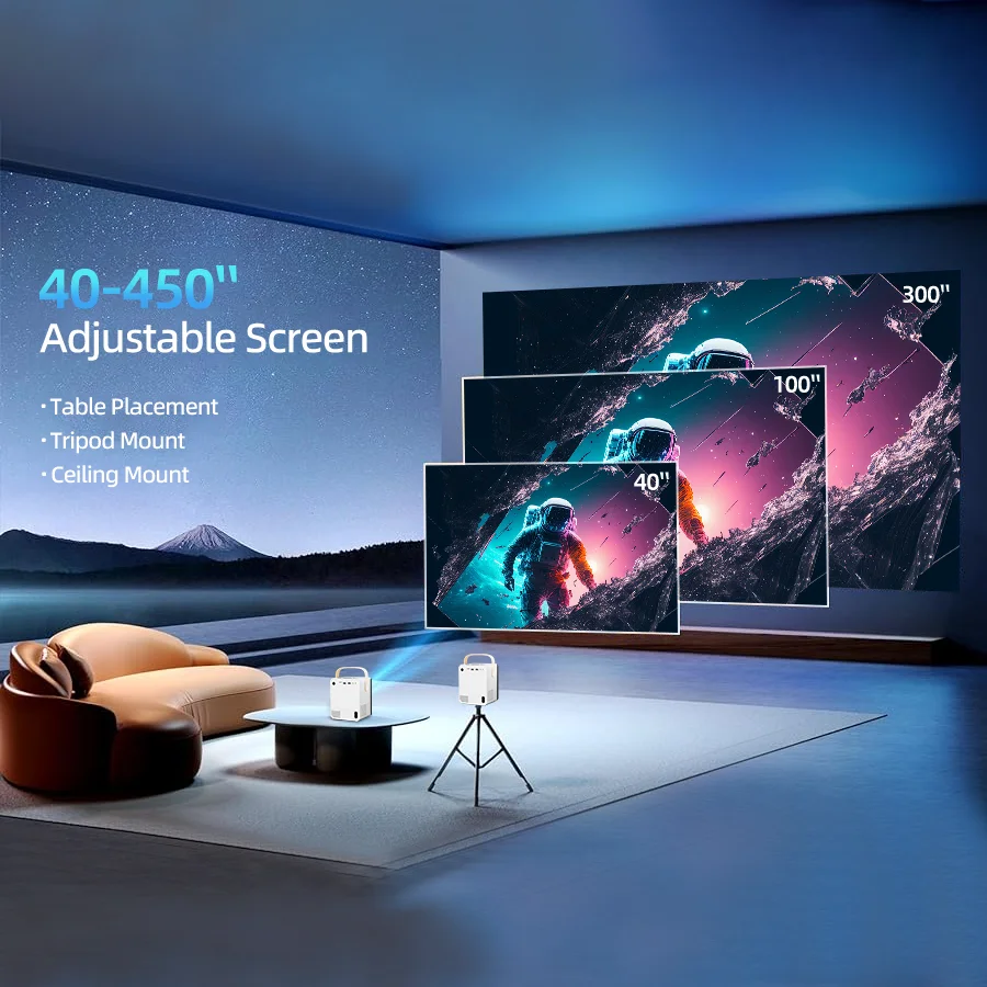 BU303 4k ultra high definition projector with built-in Android system WiFi connection to mobile phone small and portable outdoor portable projector
