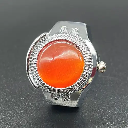 Kiss Jewelry Simple Silver Color Creative Quartz Watch Dial Finger Rings Couple Women Men Elastic Strap Metal Clock Ring Jewelry - Image 17