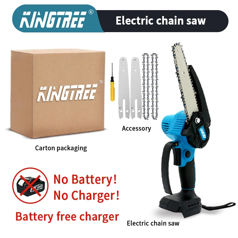 

Kingtree Brushless Electric Chain Saw 6 Inch Mini Chainsaw Wood Cutter Pruning Garden Power Tool For Makita 18V Battery