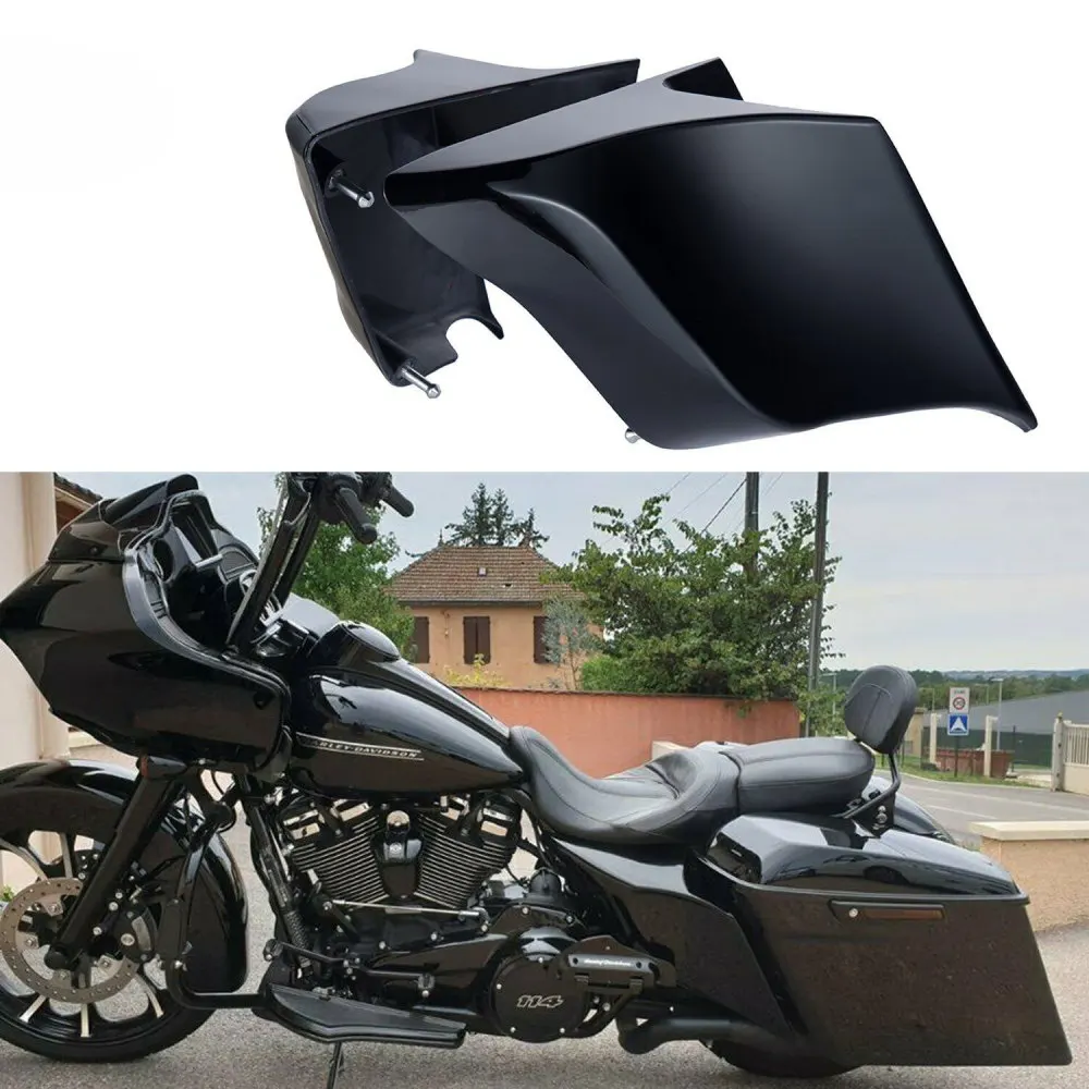 Motorcycle Stretched Extended Side Covers Saddlebag Stretched Panels Compatible For Street Road Glide 14+