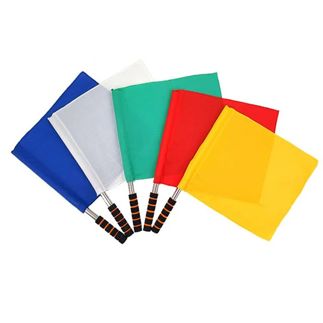 Professional Referee Flags - Waterproof Linesman Flags w/ Anti-Slip Grip for Football Rugby & Sports Matches (500D Polyester) 6