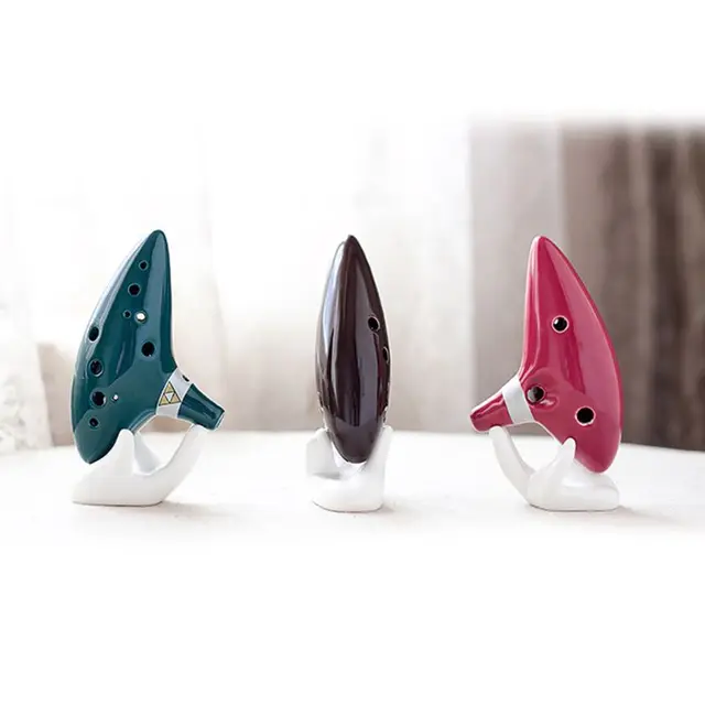 White 6/12 Hole Ocarina Collector Ceramic Hand Stand Base: The Perfect Accessory for Displaying Your Musical Treasures