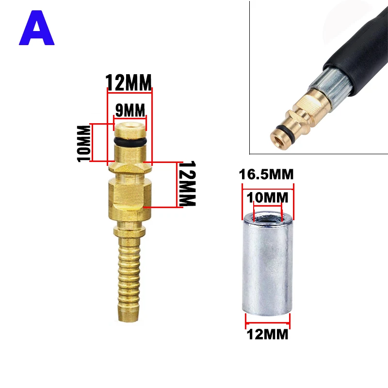 High Pressure Washer Hose Fitting Connector For Karcher K2 K3 K4 K5 K6 K7 Repairing Adaptor Nozzle Hose Plug Fitting With Sleeve 3