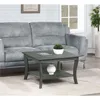 Heritage Square Coffee Table in Black Finish，Two Spacious Tiers of Shelving 5