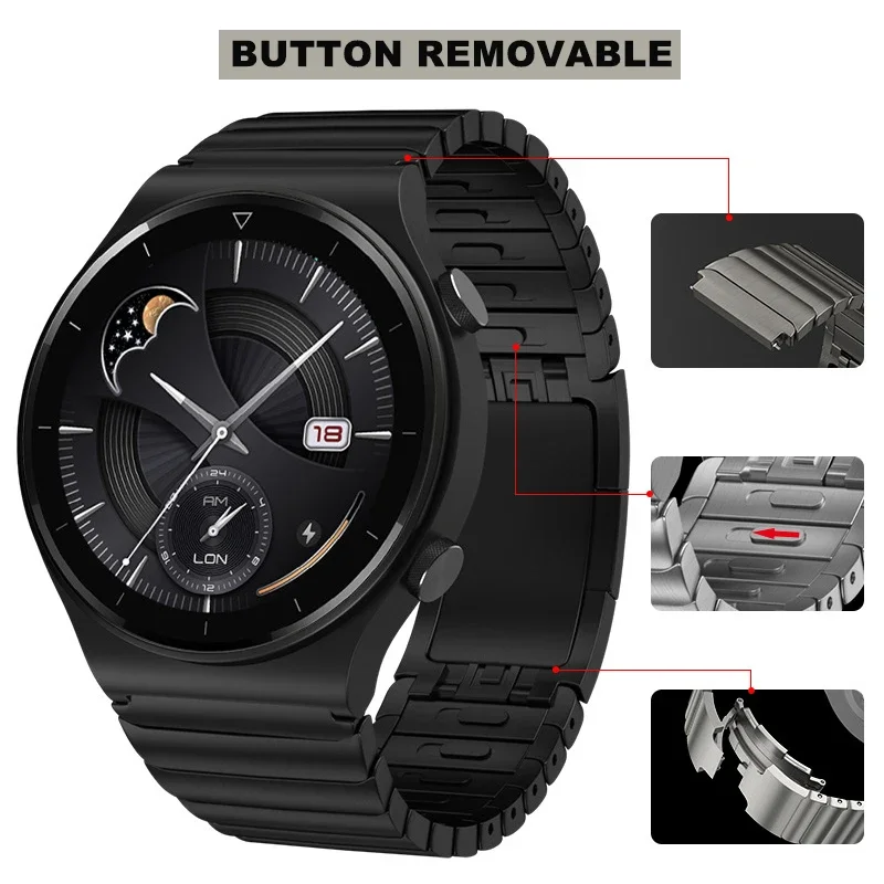 حزام ساعة فاخر 22 ملم من الفولاذ المقاوم للصدأ لسا...