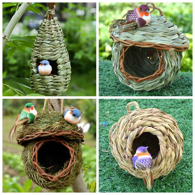 Paille Oiseaux Maison Cage À Oiseaux Cabane À Oiseaux Nid D'oiseau Pour