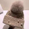 New Autumn And Winter Woolen Hat For Women, Thickened And Warm Ear Protection Rabbit Fur Hat, Real Fox Fur Ball Knitted Hat 2