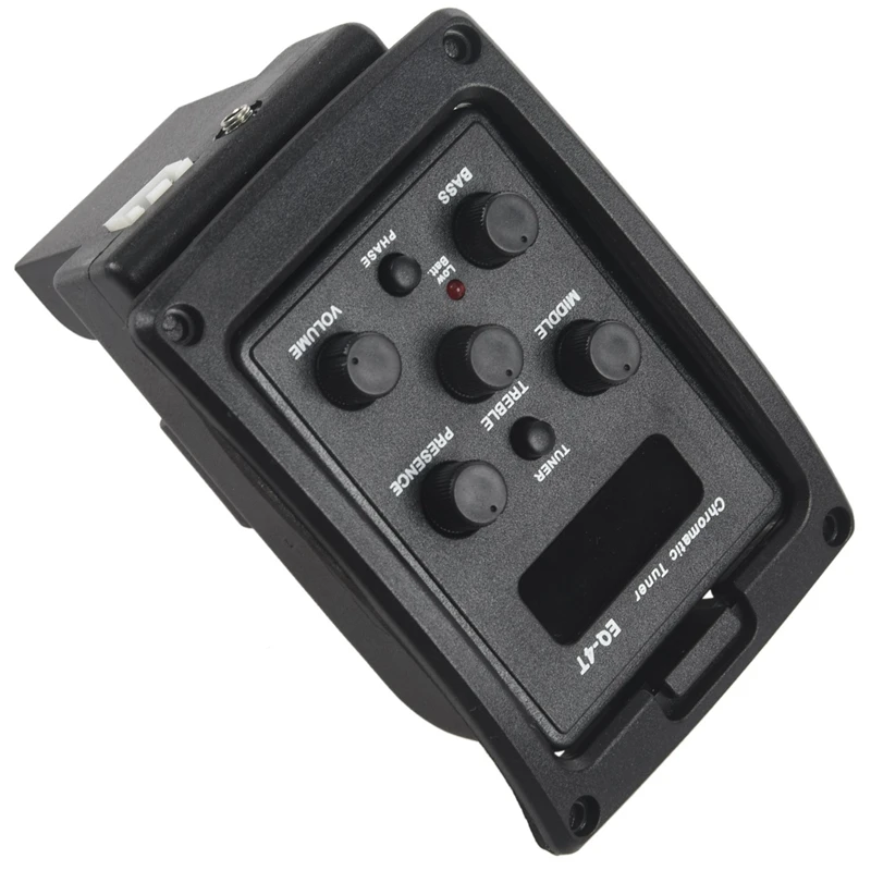 EQ-4T 4 Band Pickup EQ Preamp With Tuner For Acoustic Guitar With LCD Tuner And Volume Control Electric Guitar Preamplifier