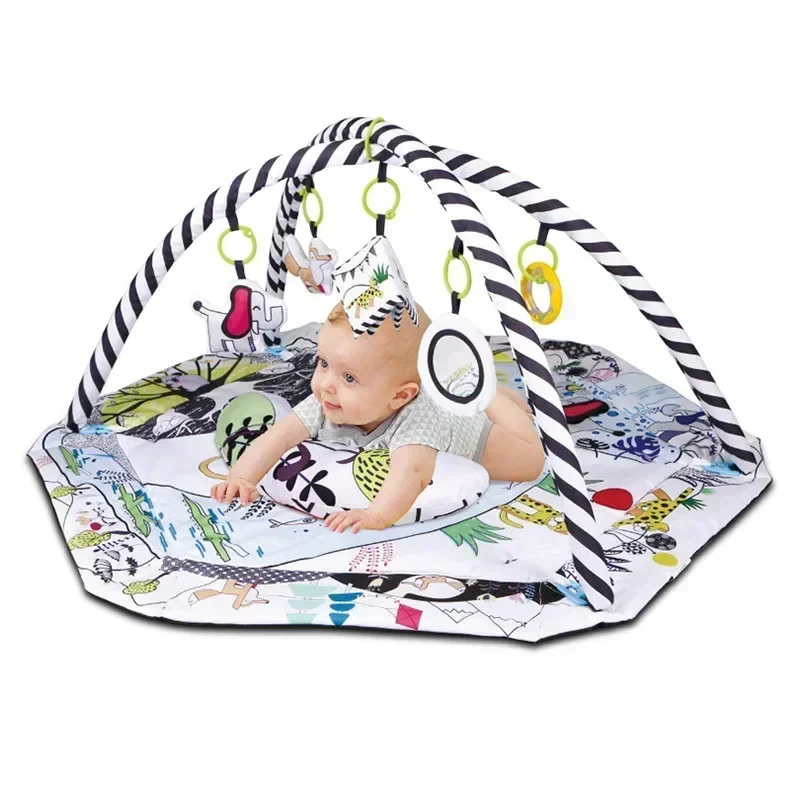 0-12 Months Baby Puzzle Game Blanket Fun Sounding Pendant Gift For Kid New Multifunctional Fitness Frame Round Play Crawling Mat