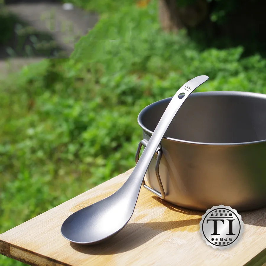 Pure titanium large soup spoon rice spoon meal spoon dish spoon