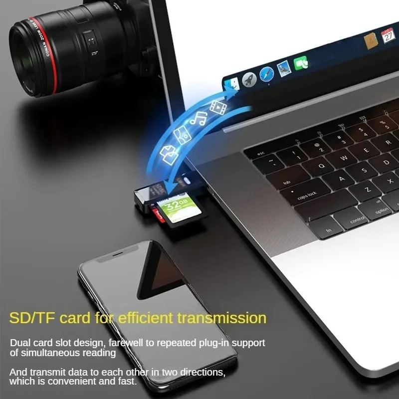 고속 USB3.0 5Gbps 마이크로 SD SD 카드 리더 2 in 1 OTG USB 어댑터 (노트북 PC 스마트폰 카메라 메모리 카드 데이터 전송용)