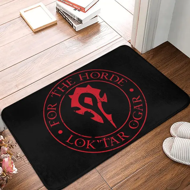Wow Szerepjáték Játék Fürdőszoba Nem Csúszás Szőnyeg A Horde Flanel Üdvözlő Ajtó Padló Dekoráció Szőnyege