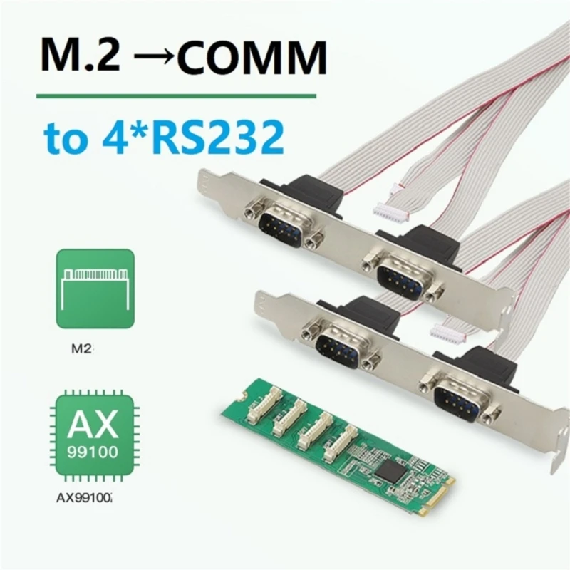 Serial Riser 4-Port-Serial-M-2-M-Key-Expansion-Card-RS232-Com-Serial-Card-M-Key ...