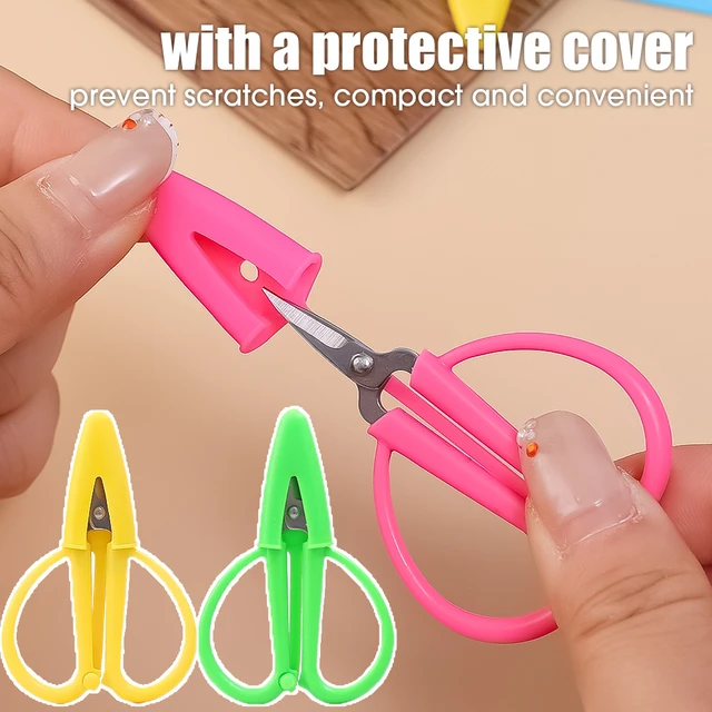 Portable Mini Scissors with Cover Safety Sewing Scissors Hand-cut Fabric  Embroidery Scissors Thread Cutter DIY Craft Sewing Tool - AliExpress