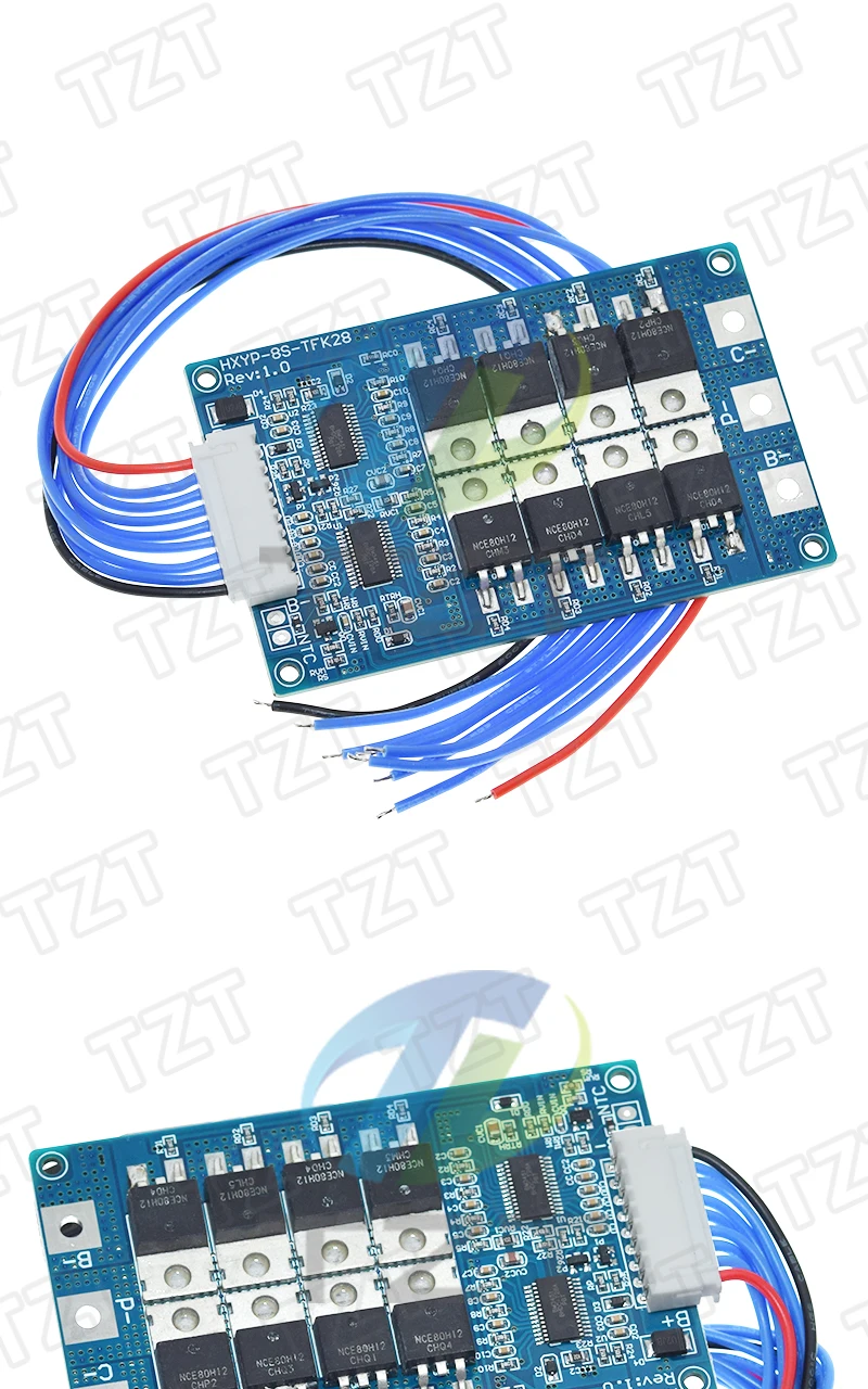 BMS 8S 28V 28A LiFePO4 Batterie-Ladeplatine mit Kurzschluss-Schutz, Selbstwiederherstellung und Ausgleichs-/Temperaturschutz – Detail 4
