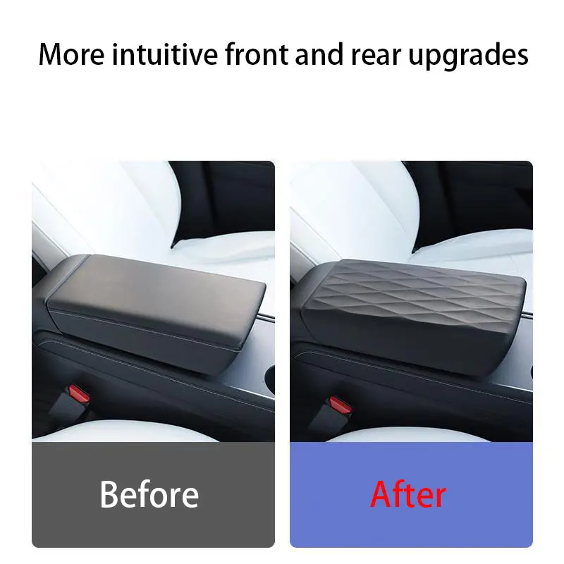 

For Tesla Model 3/Y Central Console Armrest Cover TPE Scratchproof Wear-Resistant Armrest Box Protector Decor Modification