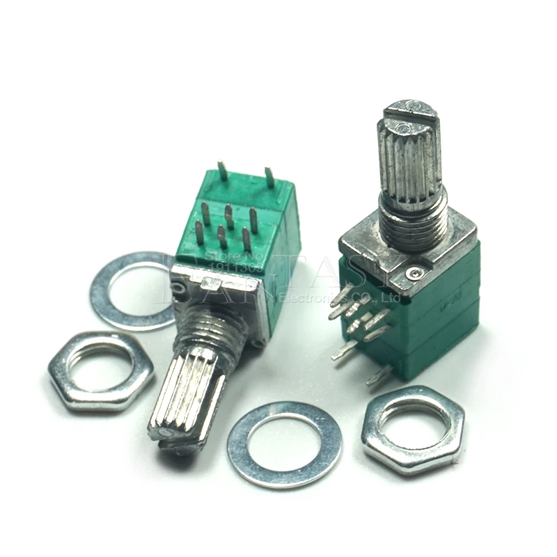 RV097NS 50K 10K 100K 20K 500K 1M potentiometer B50K B10K B100K B20K B500K B1M 8pin shaft 15mm power amplifier 5pcs adjustable resistor