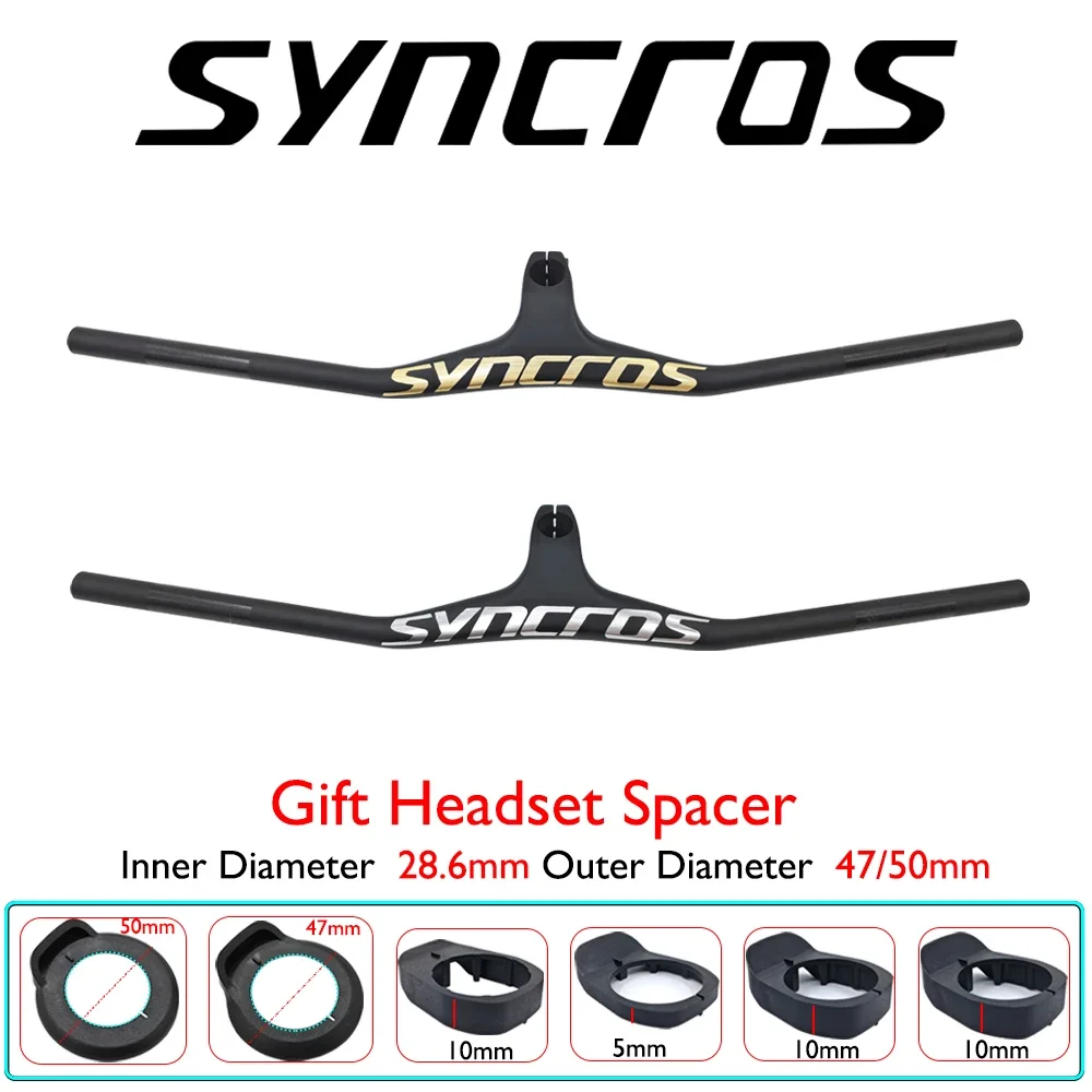 SYNCROS-Integrated Cockpit Handlebar for Mountain Bike, MTB Handlebars, Bicycle Parts, 28.6mm -17 Degree Carbon, 660 ~ 800mm