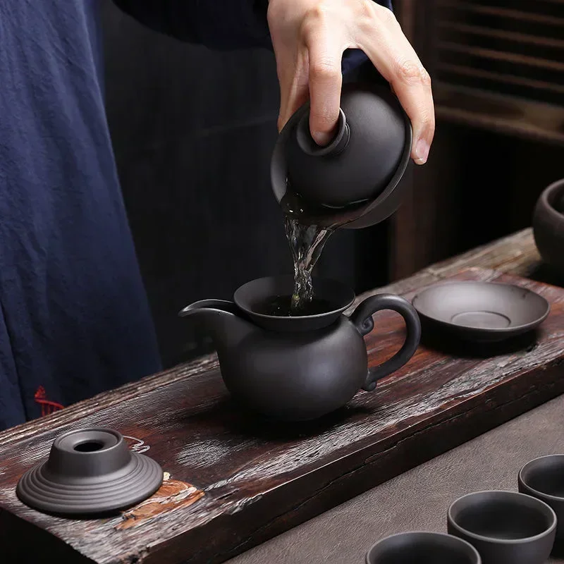 Purple Clay Chinese Kung Fu Tea Set Yixing Teapot Tea Pot Cup Zisha Gaiwan Kettles Ceremony Drinkware Teaware Set