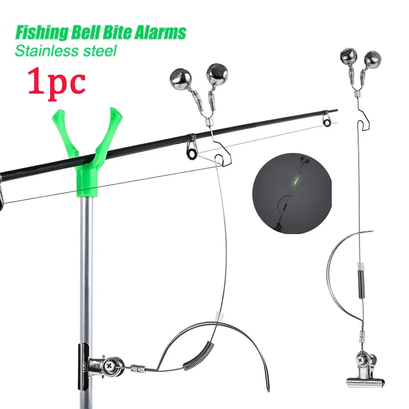 Stainless Steel Fishing Rod Bait Alarm Fishing Bell Bite Alarm