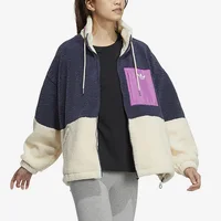 Adidas Veste de sport officielle en fausse peau de mouton véritable à trois rayures pour femme HR3455 3
