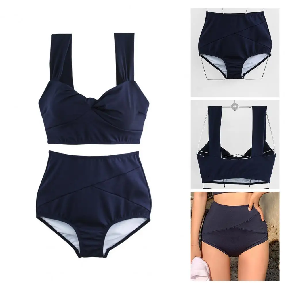 Tight Fashion Separated High Waist Bikinis Set Two Piece Women Swimwear Soft-touching for Summer