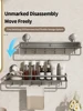 Bathroom Suction Cup Storage Rack Wall Mounted Bathroom Non Perforated Storage Rack Made Of Iron 2