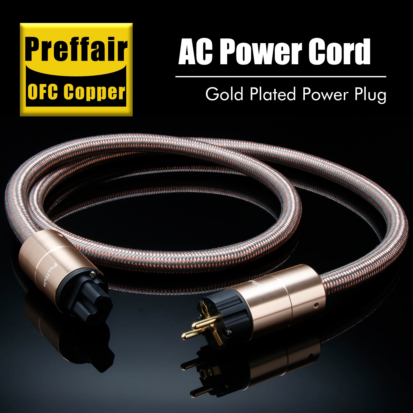 Preffair D510 US/European Netzkabel Audiokabel Player Lautsprecher Netzkabel für CD-Verstärker