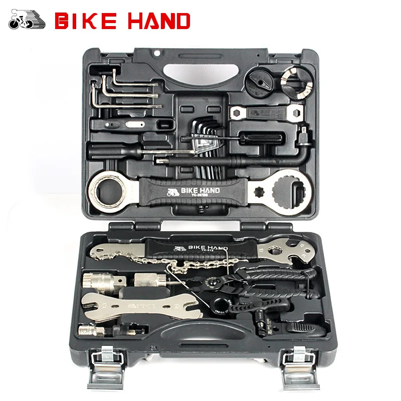YBEKI Kit de herramientas de reparación de bicicletas: juego de  herramientas de bicicleta con herramienta de trinquete de accionamiento  reversible