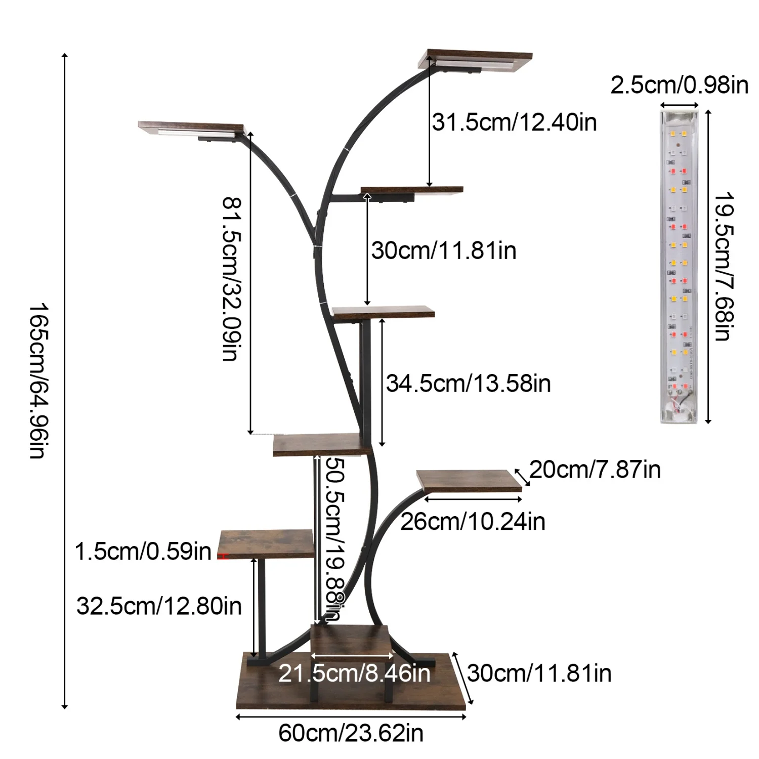 Tall Plant Stand with Lights 4