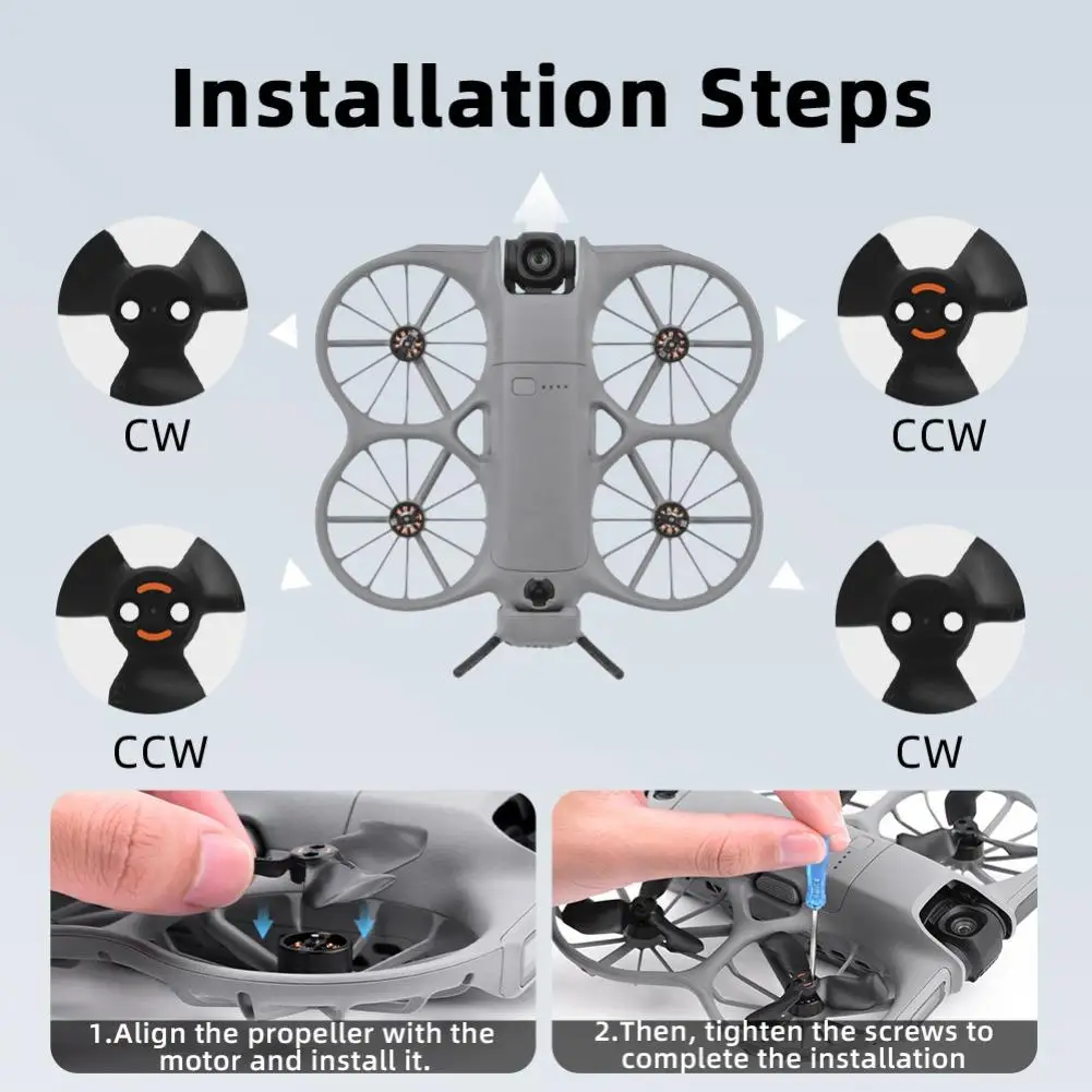 Pack de 4 pales de rechange pour drone DJI Neo 2, emballage d'origine