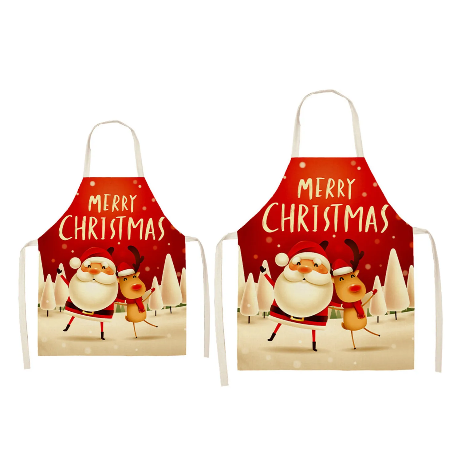 

Christmas Santa Cute Family Matching Apron Dad and Me Pinafore Kid Drawing DIY Boy Men Couple Kitchen Waterproof Baking Apron
