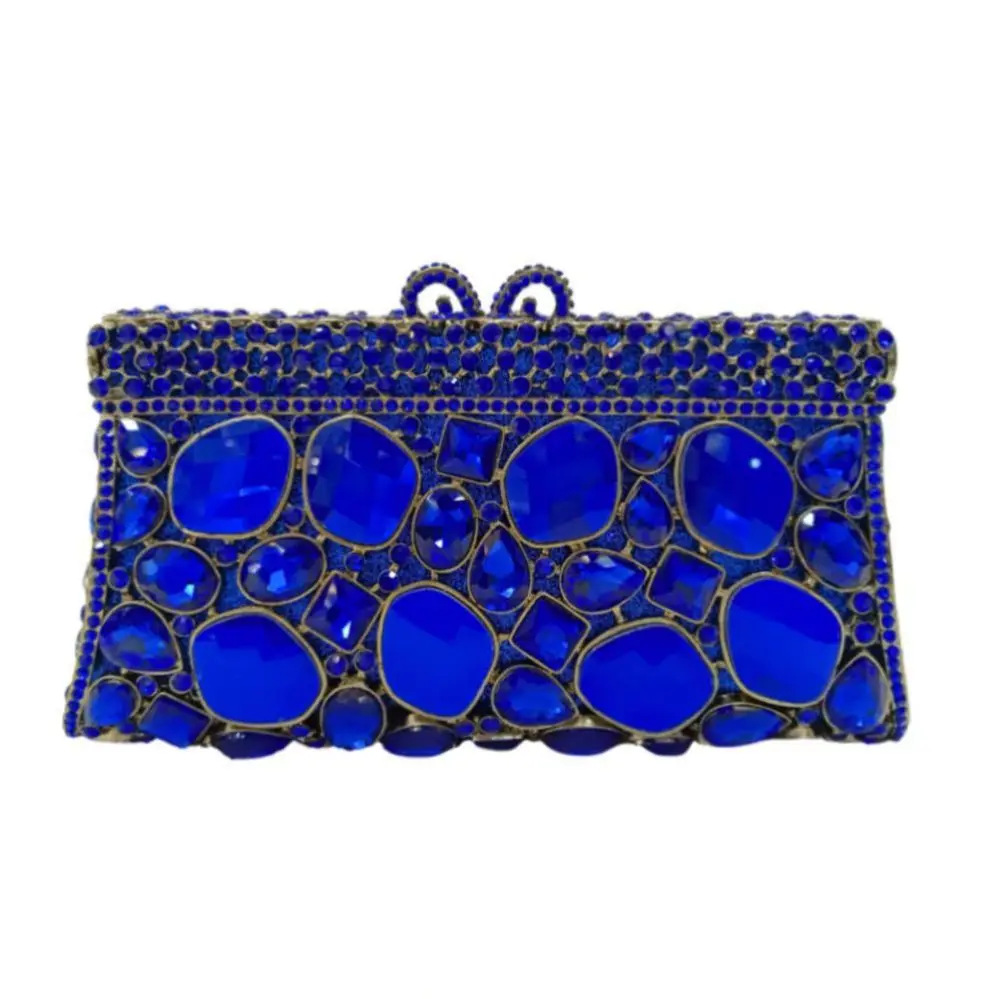 Dazzling Crystal Women Evening Bag Metal Box Clutch Wedding Bridal Diamond Minaudiere Mini Handbags Ladies Party Purses
