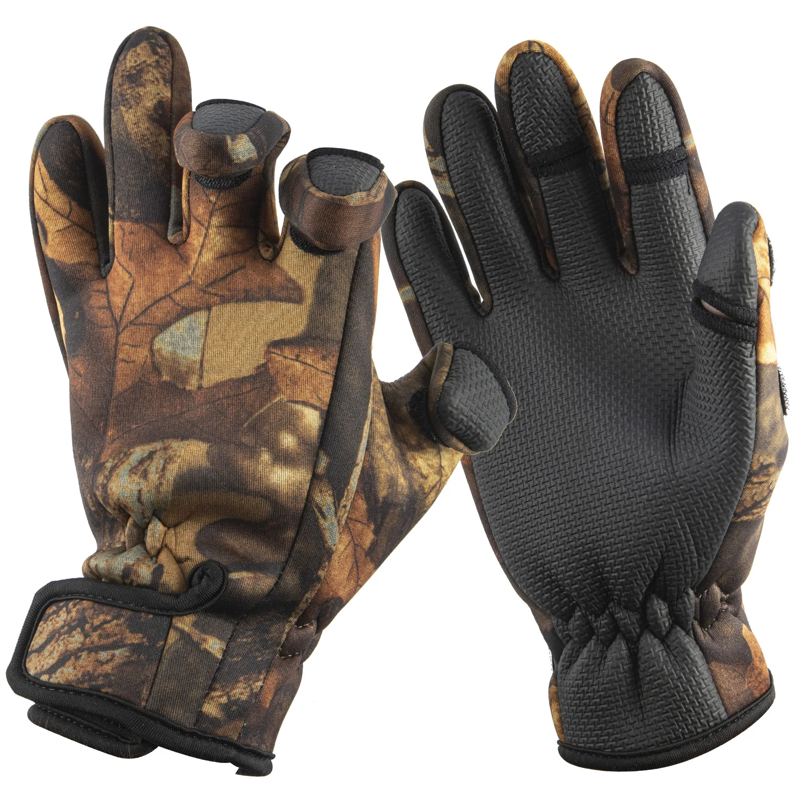 3 Fingerless Fishing Gloves for Winter,Protective Gloves,Breathable,Warm,Anti-Slip,Waterproof,Cycling Hunting Outdoor