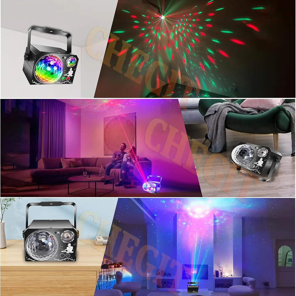 NEW 4 IN 1 Magic Ball DJ Disco Party RGB Light Projector USB LED Sound Strobe Stage Effect For Wedding Holiday Party Lamp Home