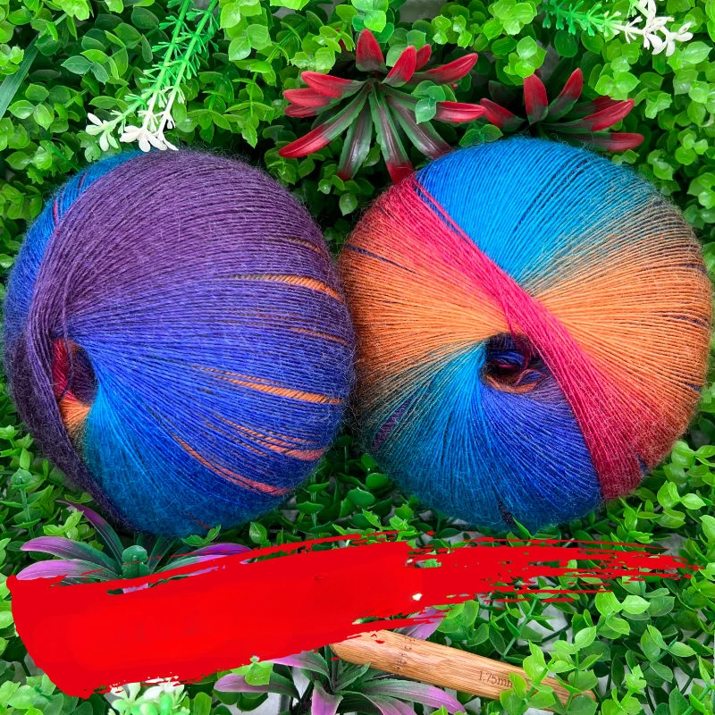 200g Dyed Australian Wool Yarn 1600m,100% Wool Magic Ball Lace Thread Knitting Yarn,DIY Woven Scarf Rainbow Shawl Crochet Thread 4