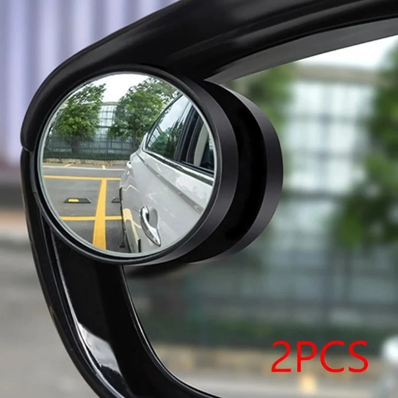2 Pcs Car Blind Spot Mirrors Carbon Fiber Pattern Adjustable Wide Angle Rearview Rain Eyebrow Cover Interior Accessories