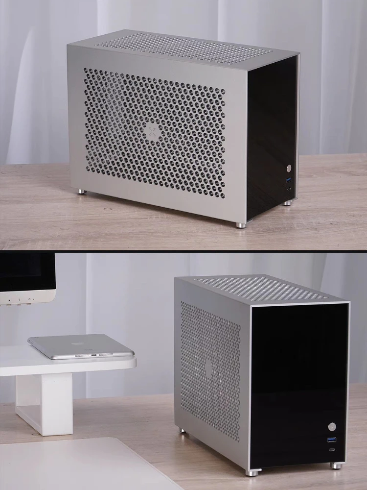 B5 ITX 알루미늄 합금 컴퓨터 케이스, ITX 메인보드 지원, SFX 전원 공급 장치, 240mm 수냉식, 풀아웃 섀시 디자인