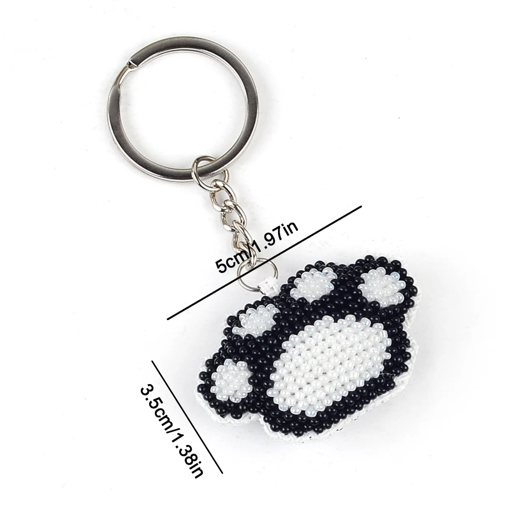 Mushroom Beaded Counted Cross Stitch Ornament Kit Exquisite Keychain Pendant Cross Stitch Making Kit for Adults Beginners